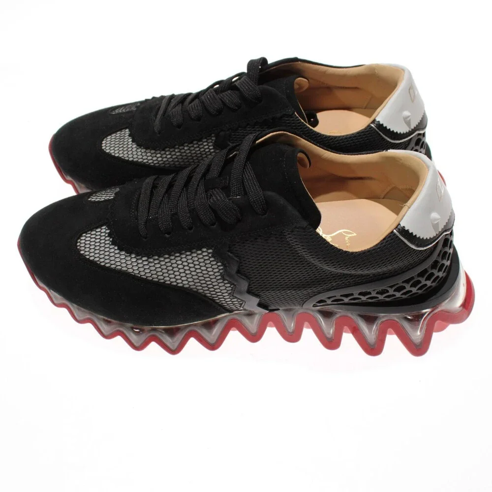 Christian Louboutin NWB Suede/Mesh Loubishark Sneakers Sz 44.5 US 11.5 Black
